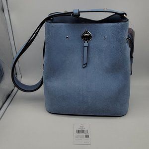 Kate Spade Large Marti Suede Bucket Bag K8159 Dusty Blue